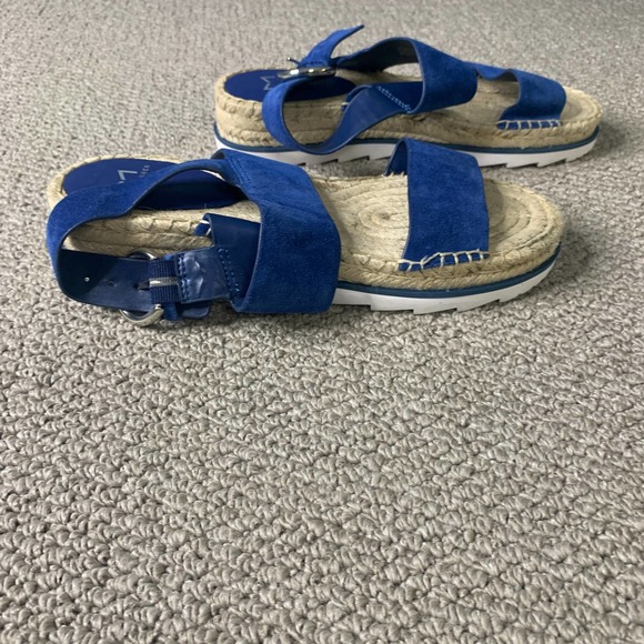 Marc Fisher Womens Sandals 8.5M Blue Suede Espadrilles Platform Phebe Strappy - Picture 5 of 10